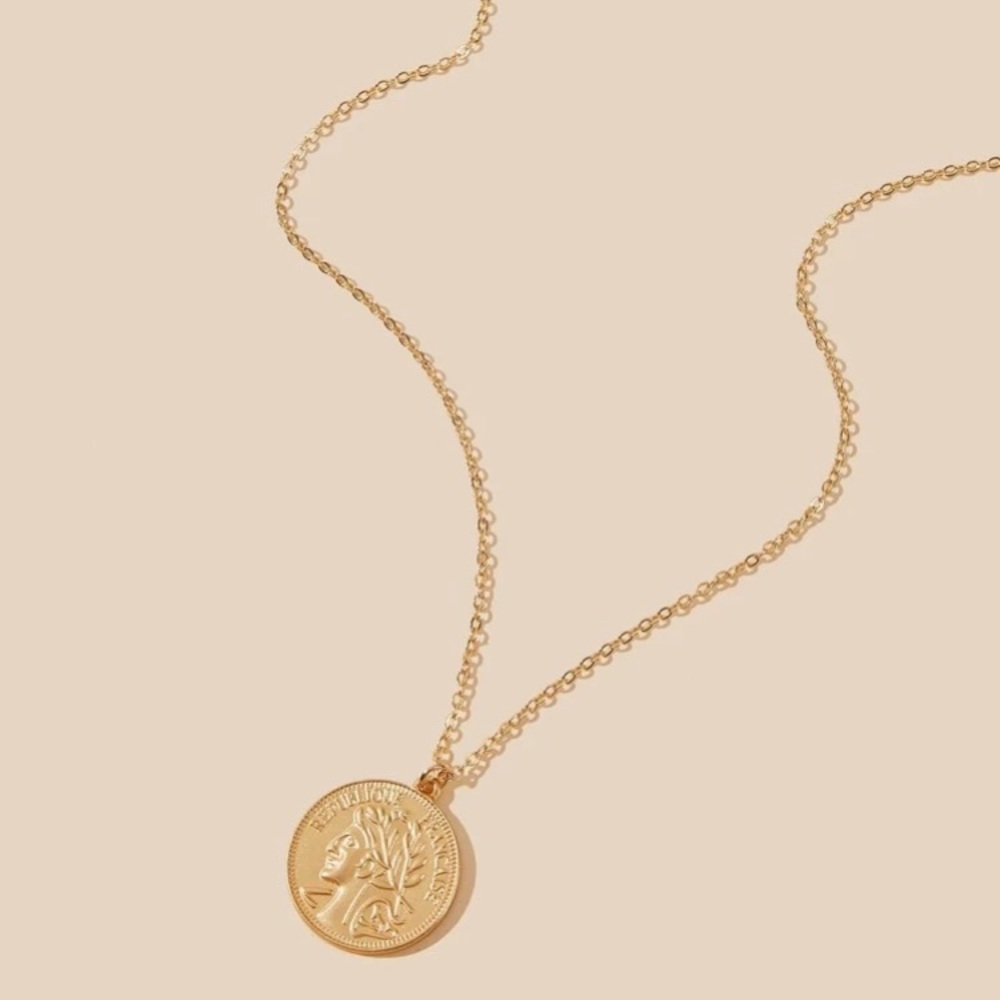 Gold Chain Roman Coin Necklace